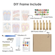Load image into Gallery viewer, Mini Paint by numbers 15x20cm (6 pieces) - Flip-Flop Summer Signs