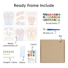 Load image into Gallery viewer, Mini Paint by numbers 15x20cm (6 pieces) - Flip-Flop Summer Signs