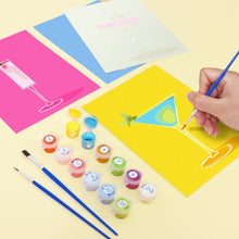 Load image into Gallery viewer, Mini Paint by numbers 15x20cm (6 pieces) - Stylish Cocktail Glasses