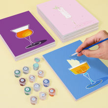 Load image into Gallery viewer, Mini Paint by numbers 15x20cm (6 pieces) - Stylish Cocktail Glasses