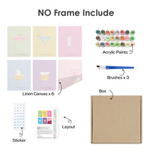 Load image into Gallery viewer, Mini Paint by numbers 15x20cm (6 pieces) - Stylish Cocktail Glasses