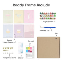 Load image into Gallery viewer, Mini Paint by numbers 15x20cm (6 pieces) - Stylish Cocktail Glasses