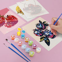Load image into Gallery viewer, Mini Paint by numbers 15x20cm (6 pieces) - Disco Fruits