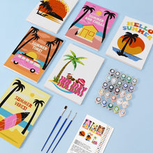 Load image into Gallery viewer, Mini Paint by numbers 15x20cm (6 pieces) - Summer Beach Posters
