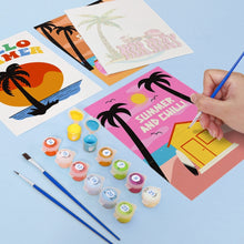 Load image into Gallery viewer, Mini Paint by numbers 15x20cm (6 pieces) - Summer Beach Posters