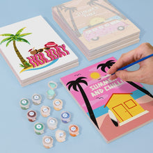 Load image into Gallery viewer, Mini Paint by numbers 15x20cm (6 pieces) - Summer Beach Posters