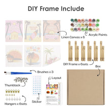 Load image into Gallery viewer, Mini Paint by numbers 15x20cm (6 pieces) - Summer Beach Posters