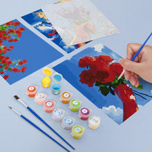 Load image into Gallery viewer, Mini Paint by numbers 15x20cm (6 pieces) - Flower Bouquets in the Sky