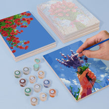 Load image into Gallery viewer, Mini Paint by numbers 15x20cm (6 pieces) - Flower Bouquets in the Sky