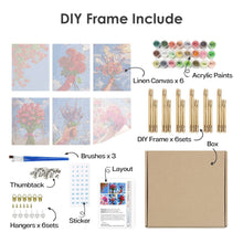 Load image into Gallery viewer, Mini Paint by numbers 15x20cm (6 pieces) - Flower Bouquets in the Sky