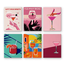 Load image into Gallery viewer, Paint by Numbers – 6 Canvas Set | Chic Cocktail Posters Figured'Art