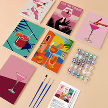 Load image into Gallery viewer, Mini Paint by numbers 15x20cm (6 pieces) - Chic Cocktail Posters