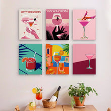 Load image into Gallery viewer, Mini Paint by numbers 15x20cm (6 pieces) - Chic Cocktail Posters