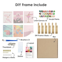 Load image into Gallery viewer, Mini Paint by numbers 15x20cm (6 pieces) - Chic Cocktail Posters
