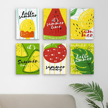 Load image into Gallery viewer, Mini Paint by numbers 15x20cm (6 pieces) - Summer Fruit Illustrations