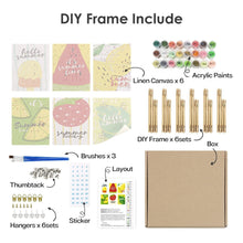 Load image into Gallery viewer, Mini Paint by numbers 15x20cm (6 pieces) - Summer Fruit Illustrations