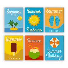 Load image into Gallery viewer, Paint by Numbers – 6 Canvas Set | Summer Holiday Posters Figured'Art
