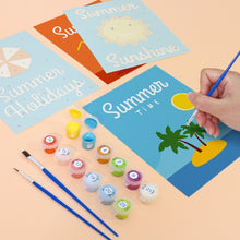 Load image into Gallery viewer, Mini Paint by numbers 15x20cm (6 pieces) - Summer Holiday Posters
