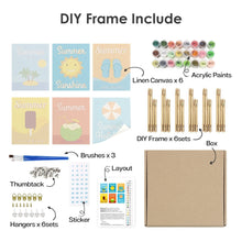 Load image into Gallery viewer, Mini Paint by numbers 15x20cm (6 pieces) - Summer Holiday Posters