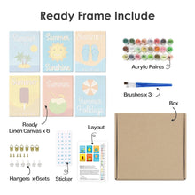 Load image into Gallery viewer, Mini Paint by numbers 15x20cm (6 pieces) - Summer Holiday Posters