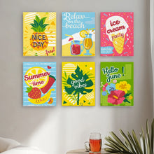 Load image into Gallery viewer, Mini Paint by numbers 15x20cm (6 pieces) - Good Vibes Summer