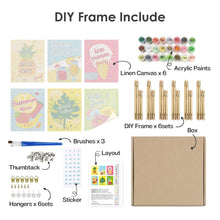 Load image into Gallery viewer, Mini Paint by numbers 15x20cm (6 pieces) - Good Vibes Summer