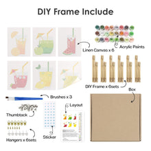 Load image into Gallery viewer, Mini Paint by numbers 15x20cm (6 pieces) - Fruity Drinks