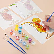 Load image into Gallery viewer, Mini Paint by numbers 15x20cm (6 pieces) - Fruity Cocktails