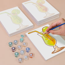 Load image into Gallery viewer, Mini Paint by numbers 15x20cm (6 pieces) - Fruity Cocktails