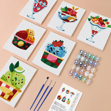 Load image into Gallery viewer, Mini Paint by numbers 15x20cm (6 pieces) - Ice Cream Sundaes