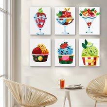 Load image into Gallery viewer, Mini Paint by numbers 15x20cm (6 pieces) - Ice Cream Sundaes