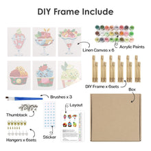 Load image into Gallery viewer, Mini Paint by numbers 15x20cm (6 pieces) - Ice Cream Sundaes