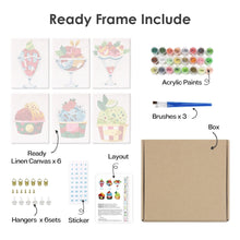 Load image into Gallery viewer, Mini Paint by numbers 15x20cm (6 pieces) - Ice Cream Sundaes