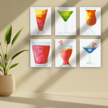 Load image into Gallery viewer, Mini Paint by numbers 15x20cm (6 pieces) - Colorful Cocktails