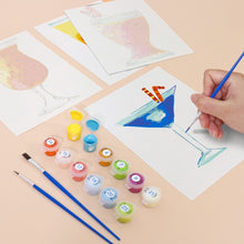 Load image into Gallery viewer, Mini Paint by numbers 15x20cm (6 pieces) - Colorful Cocktails
