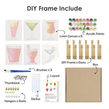 Load image into Gallery viewer, Mini Paint by numbers 15x20cm (6 pieces) - Colorful Cocktails