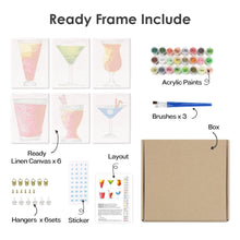Load image into Gallery viewer, Mini Paint by numbers 15x20cm (6 pieces) - Colorful Cocktails