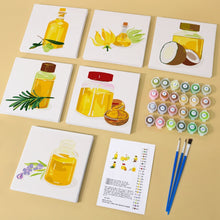 Load image into Gallery viewer, Mini Paint by numbers 15x15cm (6 pieces) - Natural Oils