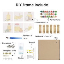 Load image into Gallery viewer, Mini Paint by numbers 15x15cm (6 pieces) - Natural Oils