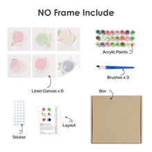 Load image into Gallery viewer, Mini Paint by numbers 15x15cm (6 pieces) - Color Pop Refreshers