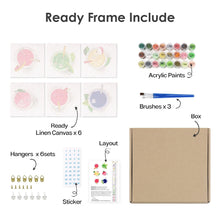 Load image into Gallery viewer, Mini Paint by numbers 15x15cm (6 pieces) - Color Pop Refreshers