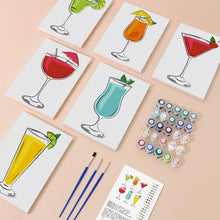 Load image into Gallery viewer, Mini Paint by numbers 15x20cm (6 pieces) - Classic Cocktails