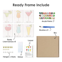 Load image into Gallery viewer, Mini Paint by numbers 15x20cm (6 pieces) - Classic Cocktails