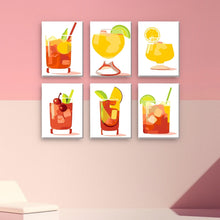 Load image into Gallery viewer, Mini Paint by numbers 15x20cm (6 pieces) - Tropical Cocktails