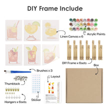 Load image into Gallery viewer, Mini Paint by numbers 15x20cm (6 pieces) - Tropical Cocktails