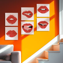 Load image into Gallery viewer, Mini Paint by numbers 15x15cm (6 pieces) - Red Lips
