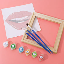 Load image into Gallery viewer, Mini Paint by numbers 15x15cm (6 pieces) - Red Lips