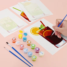 Load image into Gallery viewer, Mini Paint by numbers 15x20cm (6 pieces) - Vibrant Summer Cocktails