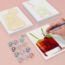 Load image into Gallery viewer, Mini Paint by numbers 15x20cm (6 pieces) - Vibrant Summer Cocktails