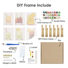 Load image into Gallery viewer, Mini Paint by numbers 15x20cm (6 pieces) - Vibrant Summer Cocktails